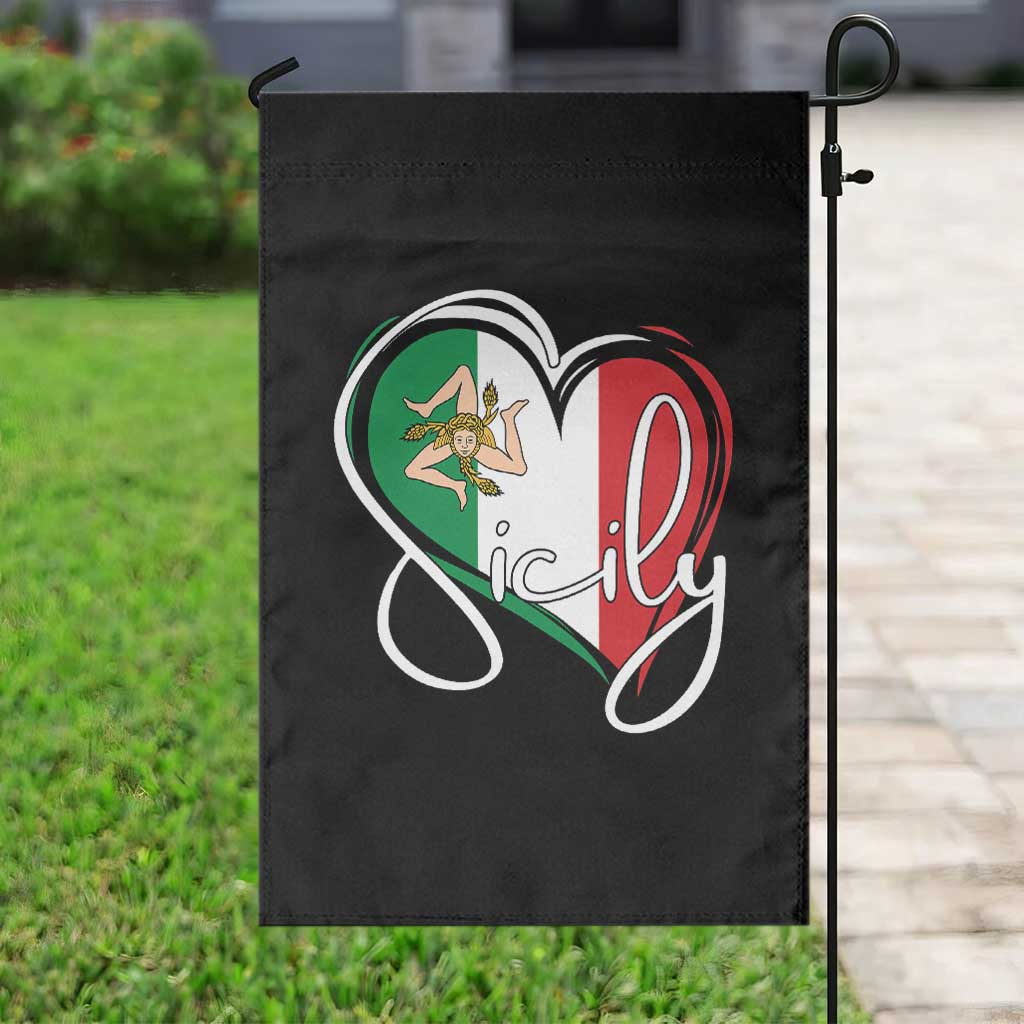Sicily Palermo Italy Medusa Sicilia Heart Italian Flag Garden Flag TS11 Print Your Wear
