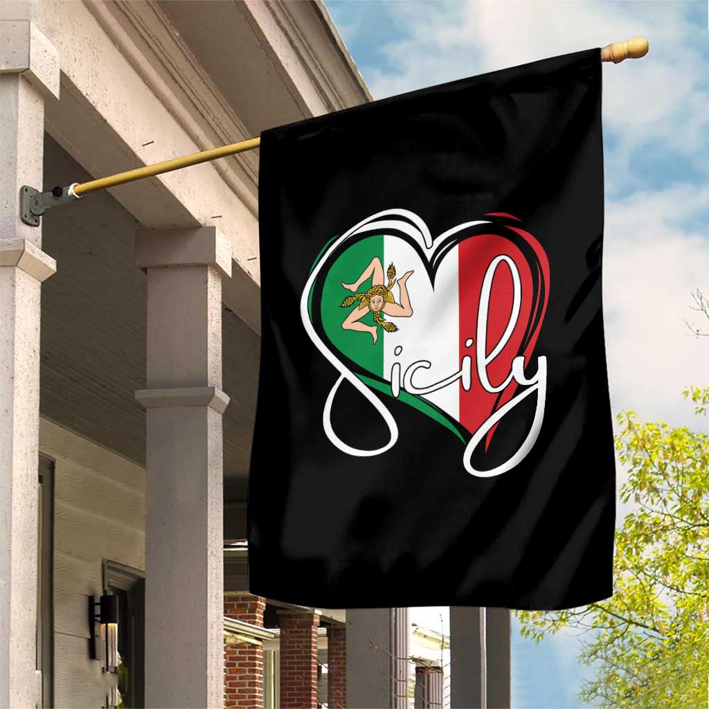 Sicily Palermo Italy Medusa Sicilia Heart Italian Flag Garden Flag TS11 Print Your Wear