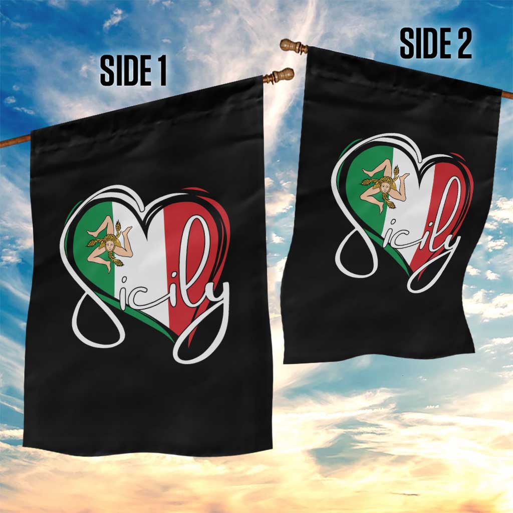 Sicily Palermo Italy Medusa Sicilia Heart Italian Flag Garden Flag TS11 Print Your Wear