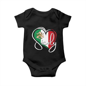 Sicily Palermo Italy Medusa Sicilia Heart Italian Flag Baby Onesie TS11 Black Print Your Wear