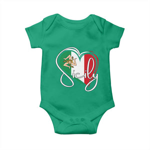 Sicily Palermo Italy Medusa Sicilia Heart Italian Flag Baby Onesie TS11 Irish Green Print Your Wear