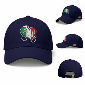 Sicily Palermo Italy Medusa Sicilia Heart Italian Flag Baseball Cap TS11 Baseball Cap Universal Fit Dark Blue Print Your Wear