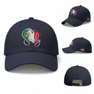 Sicily Palermo Italy Medusa Sicilia Heart Italian Flag Baseball Cap TS11 Baseball Cap Universal Fit Navy Print Your Wear