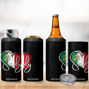 Sicily Palermo Italy Medusa Sicilia Heart Italian Flag 4 in 1 Can Cooler Tumbler TS11 Print Your Wear