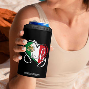 Sicily Palermo Italy Medusa Sicilia Heart Italian Flag 4 in 1 Can Cooler Tumbler TS11 Print Your Wear