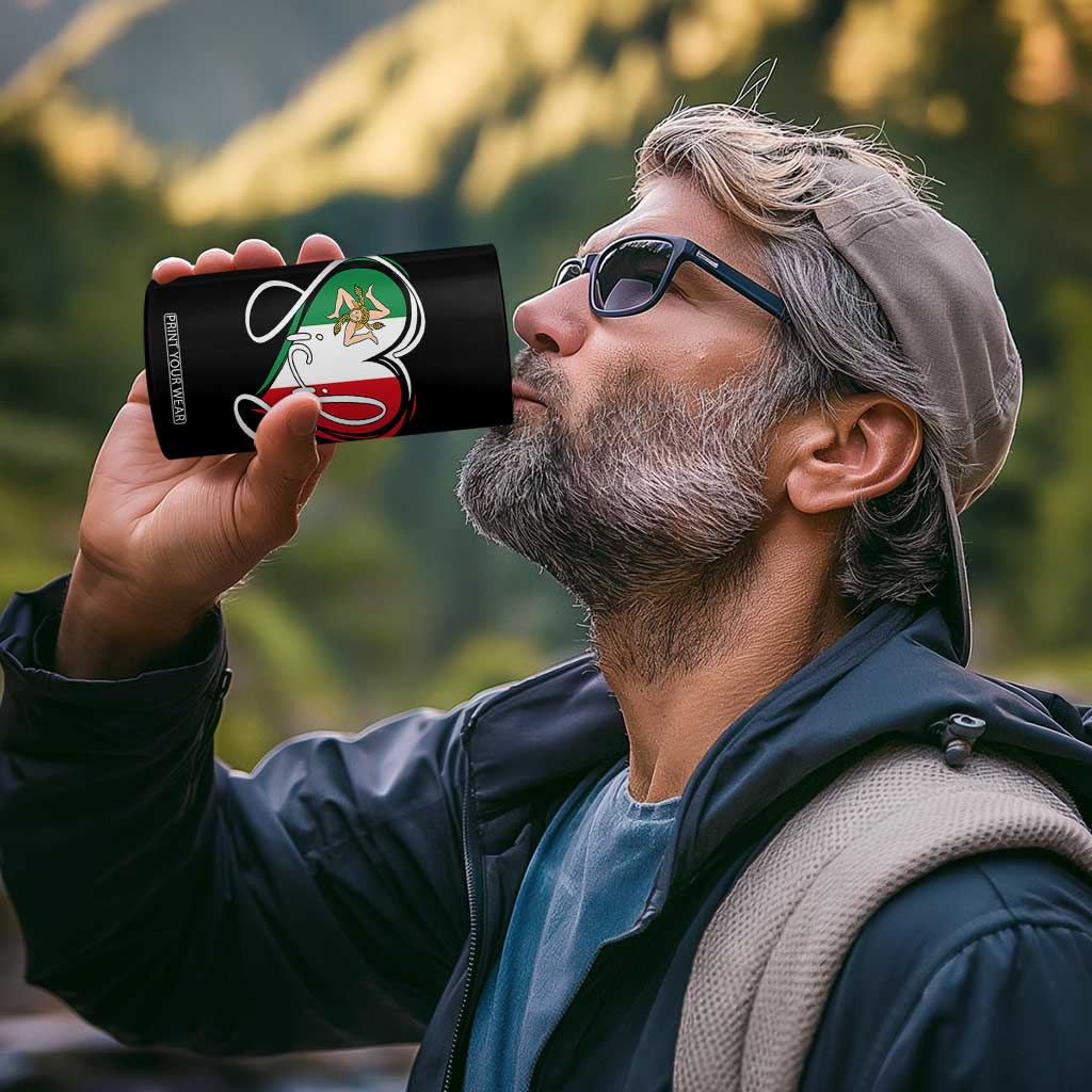 Sicily Palermo Italy Medusa Sicilia Heart Italian Flag 4 in 1 Can Cooler Tumbler TS11 Print Your Wear