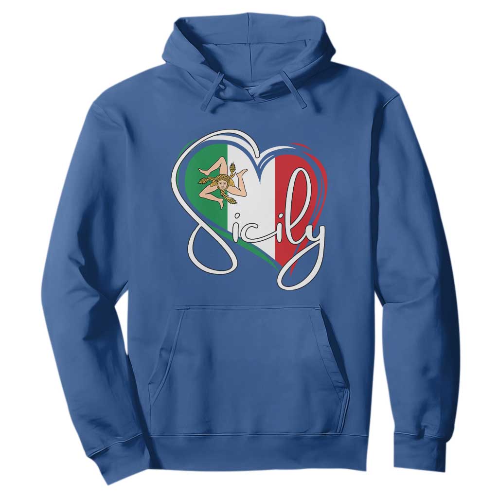 Sicily Palermo Italy Medusa Sicilia Heart Italian Flag Hoodie TS11 Royal Blue Print Your Wear