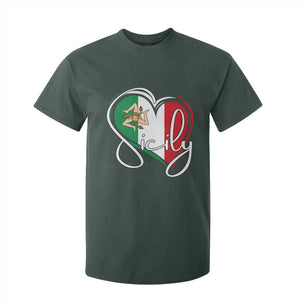 Sicily Palermo Italy Medusa Sicilia Heart Italian Flag T Shirt For Kid TS11 Dark Forest Green Print Your Wear