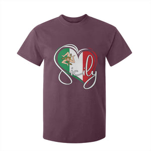 Sicily Palermo Italy Medusa Sicilia Heart Italian Flag T Shirt For Kid TS11 Maroon Print Your Wear