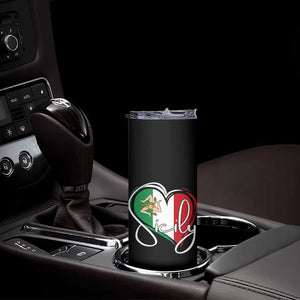 Sicily Palermo Italy Medusa Sicilia Heart Italian Flag Skinny Tumbler TS11 Print Your Wear