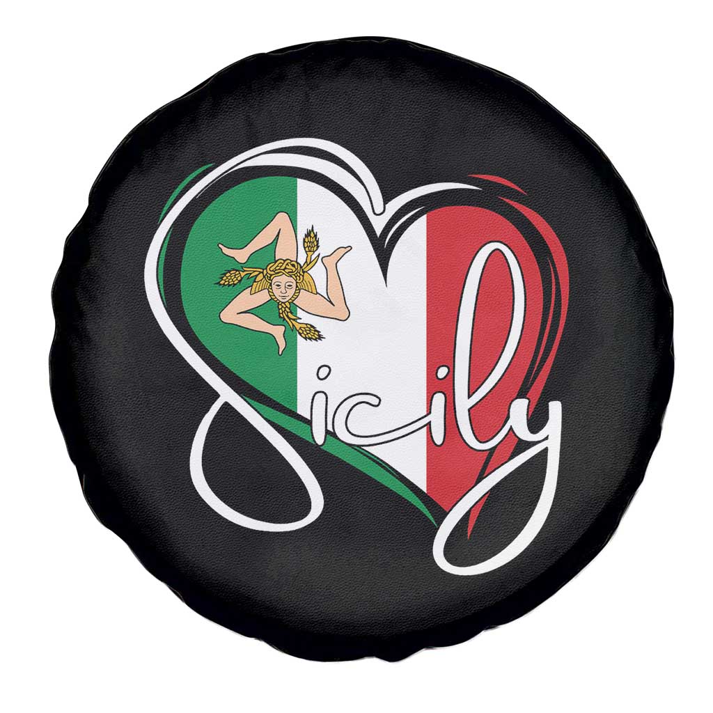 Sicily Palermo Italy Medusa Sicilia Heart Italian Flag Spare Tire Cover TS11 Print Your Wear