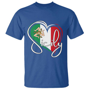 Sicily Palermo Italy Medusa Sicilia Heart Italian Flag T Shirt TS11 Royal Blue Print Your Wear