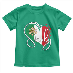 Sicily Palermo Italy Medusa Sicilia Heart Italian Flag Toddler T Shirt TS11 Irish Green Print Your Wear