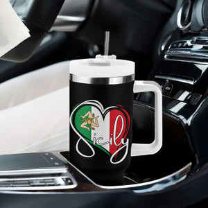 Sicily Palermo Italy Medusa Sicilia Heart Italian Flag Tumbler With Handle TS11 Print Your Wear