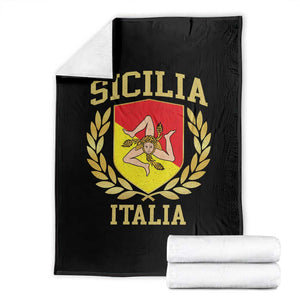 Sicilia Flag Sicily Palermo Italy Triskelion Throw Blanket TS11 Black Print Your Wear