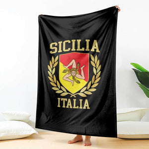 Sicilia Flag Sicily Palermo Italy Triskelion Throw Blanket TS11 Print Your Wear
