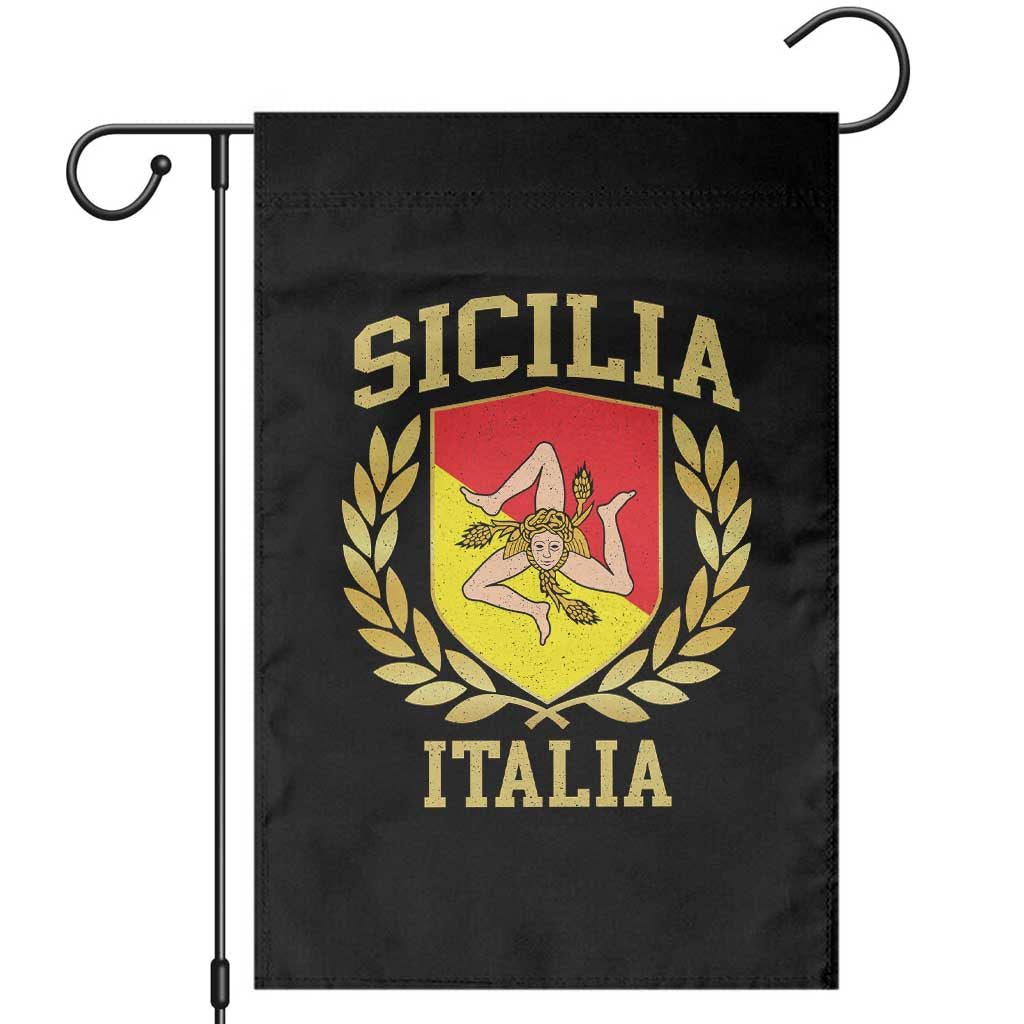 Sicilia Flag Sicily Palermo Italy Triskelion Garden Flag TS11 Black Print Your Wear