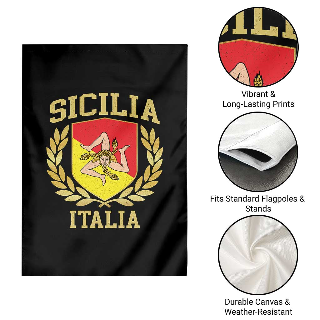 Sicilia Flag Sicily Palermo Italy Triskelion Garden Flag TS11 Print Your Wear