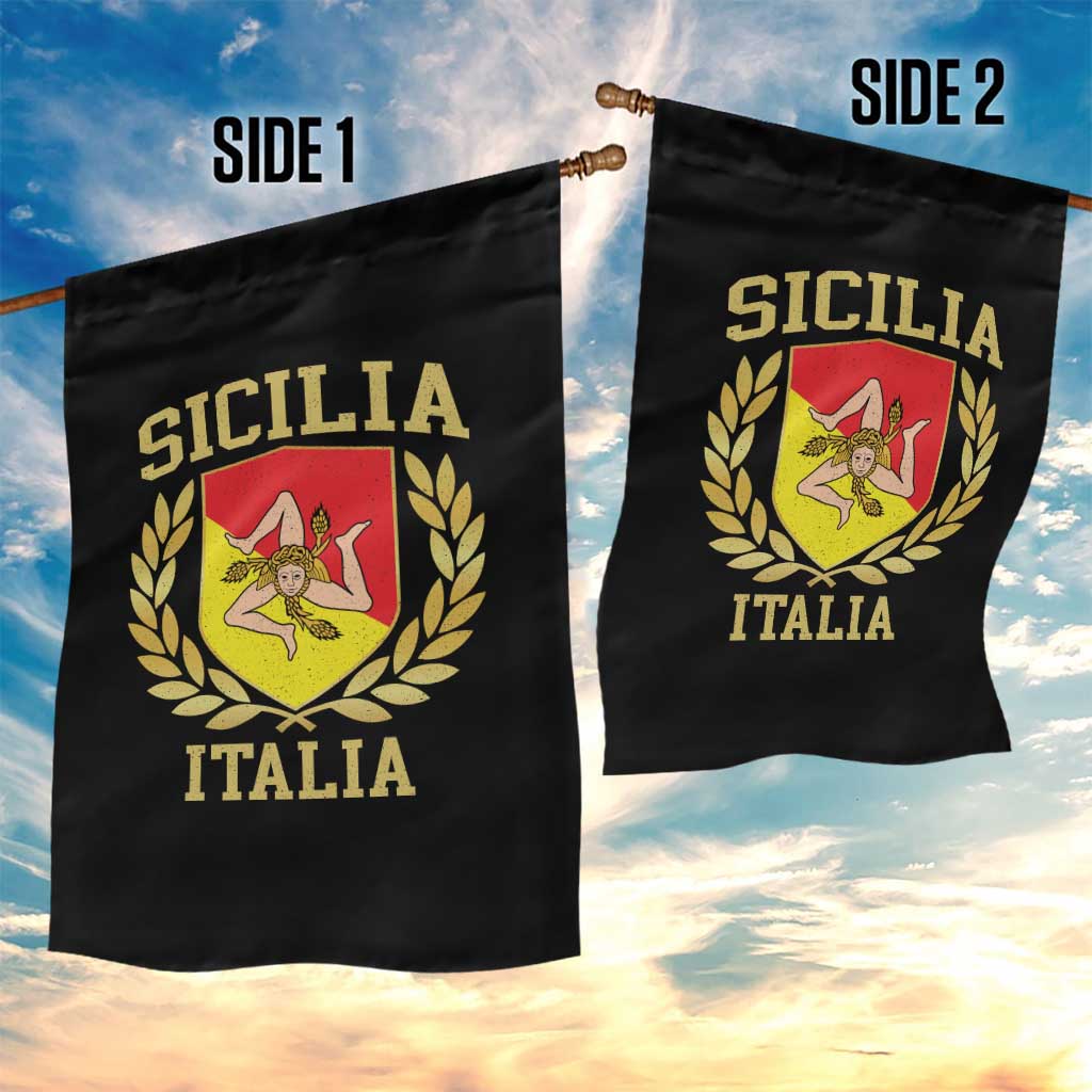 Sicilia Flag Sicily Palermo Italy Triskelion Garden Flag TS11 Print Your Wear