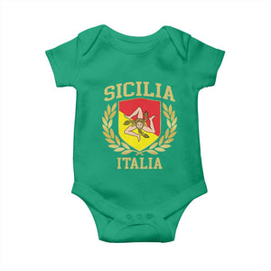 Sicilia Flag Sicily Palermo Italy Triskelion Baby Onesie TS11 Irish Green Print Your Wear