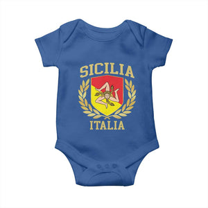 Sicilia Flag Sicily Palermo Italy Triskelion Baby Onesie TS11 Royal Blue Print Your Wear