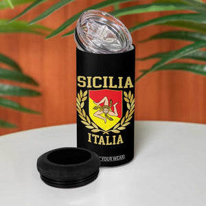Sicilia Flag Sicily Palermo Italy Triskelion 4 in 1 Can Cooler Tumbler TS11 Print Your Wear