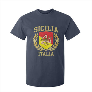 Sicilia Flag Sicily Palermo Italy Triskelion T Shirt For Kid TS11 Navy Print Your Wear