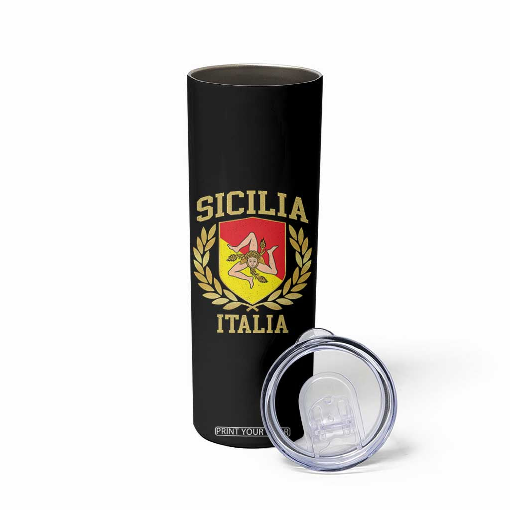 Sicilia Flag Sicily Palermo Italy Triskelion Skinny Tumbler TS11 Print Your Wear