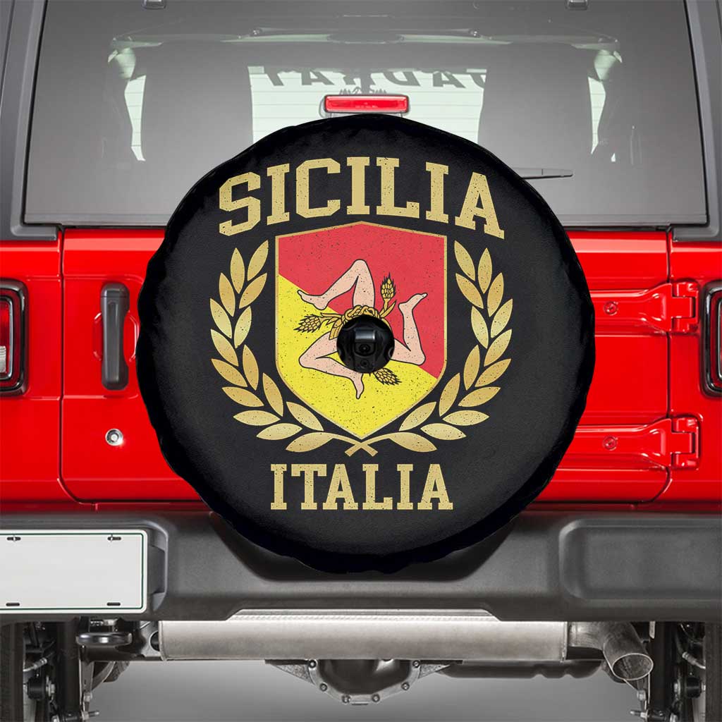 Sicilia Flag Sicily Palermo Italy Triskelion Spare Tire Cover TS11 Black Print Your Wear