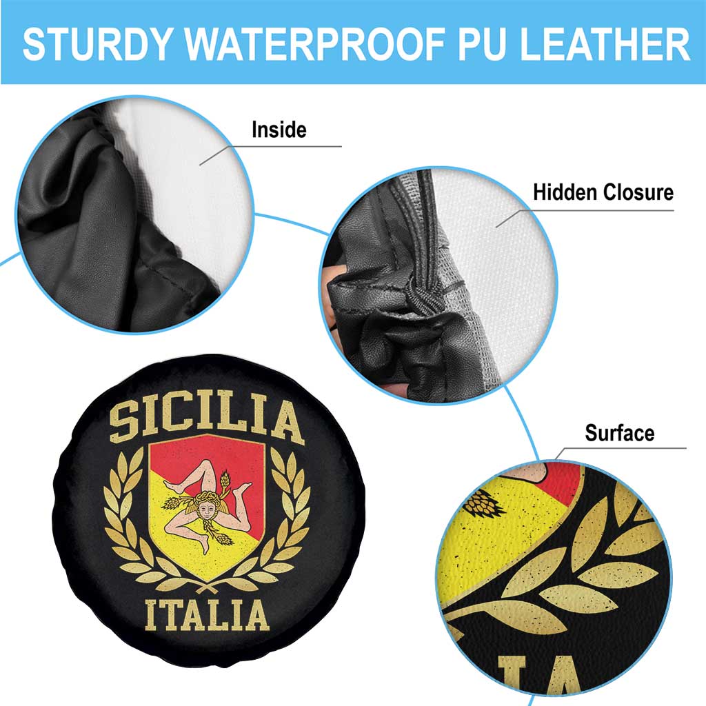 Sicilia Flag Sicily Palermo Italy Triskelion Spare Tire Cover TS11 Print Your Wear