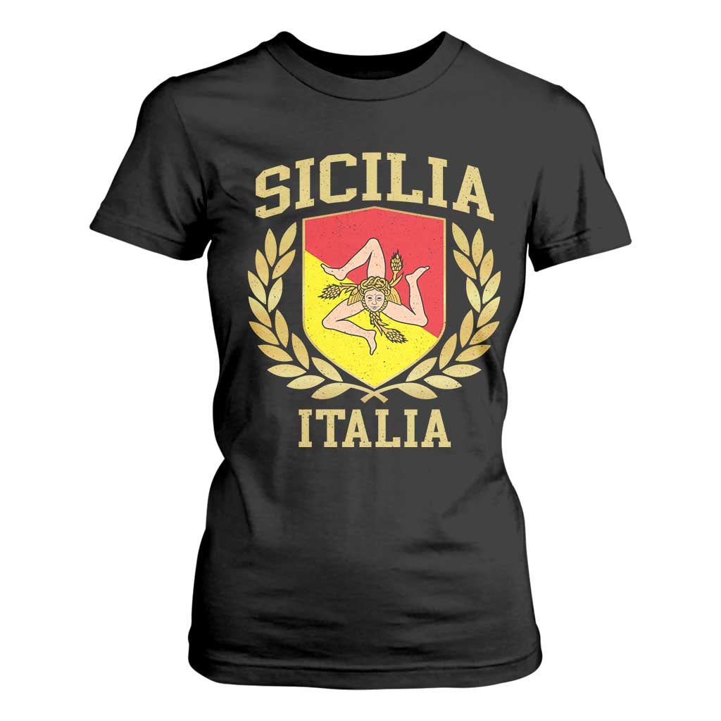 Sicilia Flag Sicily Palermo Italy Triskelion T Shirt For Women TS11 Black Print Your Wear