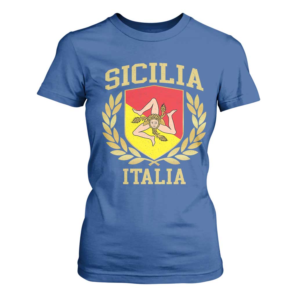 Sicilia Flag Sicily Palermo Italy Triskelion T Shirt For Women TS11 Royal Blue Print Your Wear