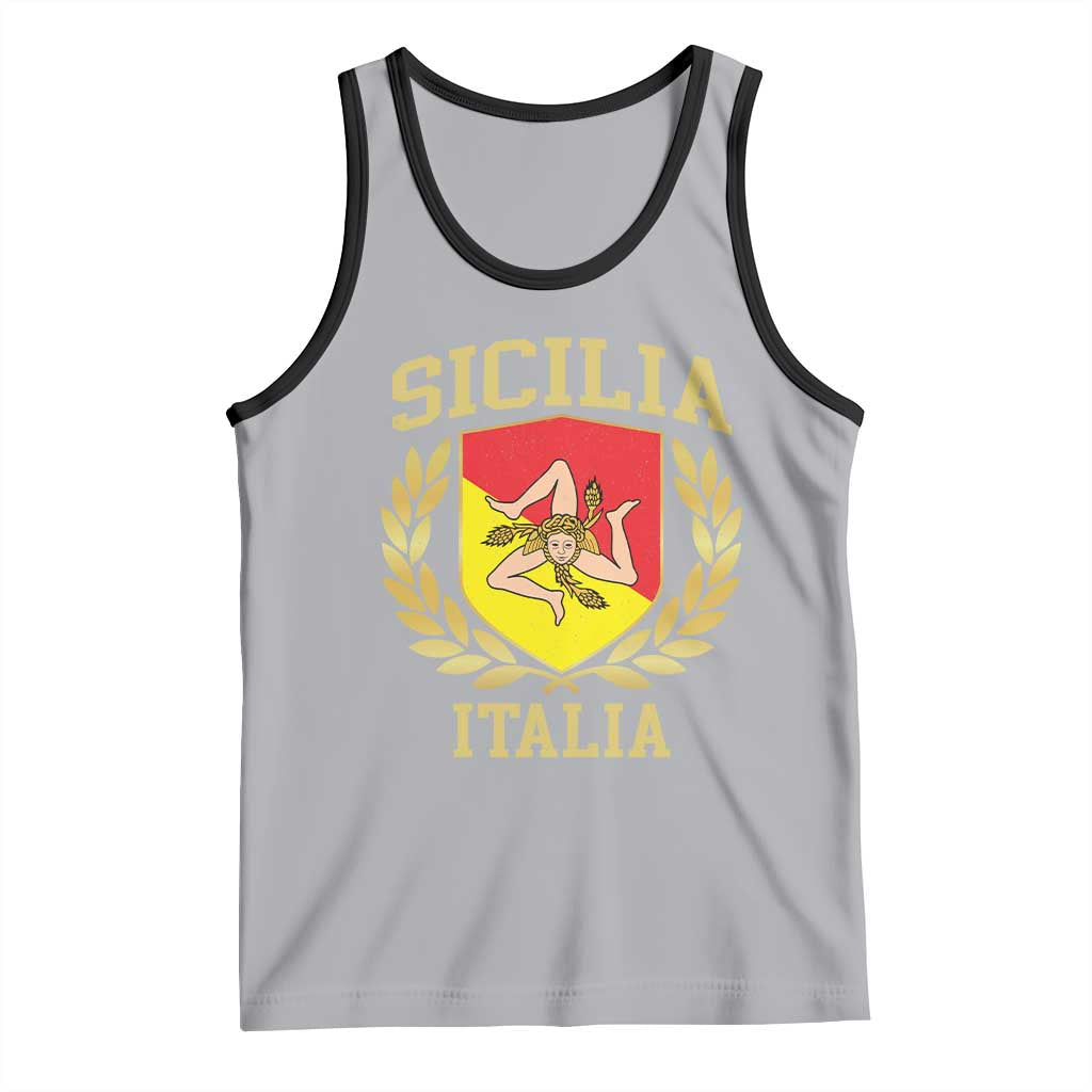 Sicilia Flag Sicily Palermo Italy Triskelion Tank Top TS11 Athletic Heather Black Print Your Wear