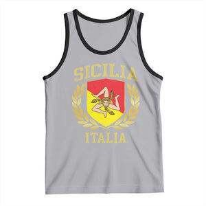 Sicilia Flag Sicily Palermo Italy Triskelion Tank Top TS11 Athletic Heather Black Print Your Wear