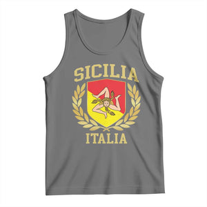 Sicilia Flag Sicily Palermo Italy Triskelion Tank Top TS11 Black Heather Print Your Wear