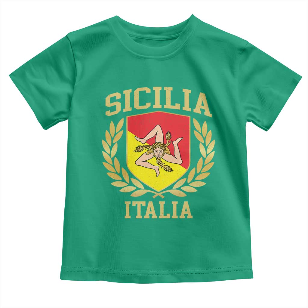 Sicilia Flag Sicily Palermo Italy Triskelion Toddler T Shirt TS11 Irish Green Print Your Wear