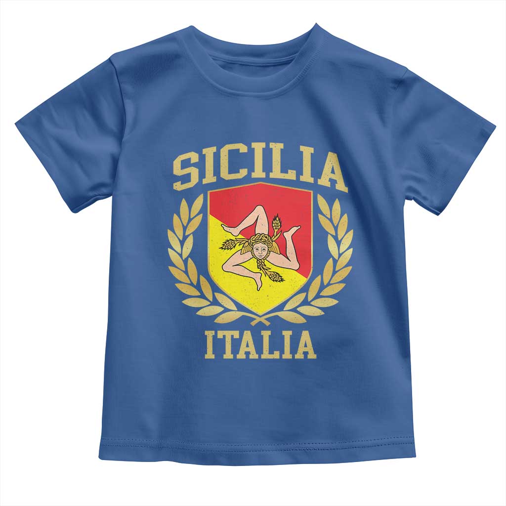 Sicilia Flag Sicily Palermo Italy Triskelion Toddler T Shirt TS11 Royal Blue Print Your Wear