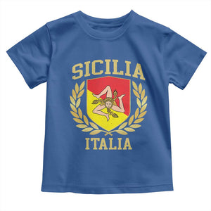 Sicilia Flag Sicily Palermo Italy Triskelion Toddler T Shirt TS11 Royal Blue Print Your Wear