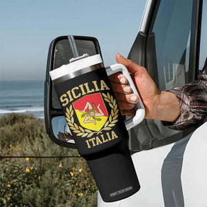 Sicilia Flag Sicily Palermo Italy Triskelion Tumbler With Handle TS11 Print Your Wear