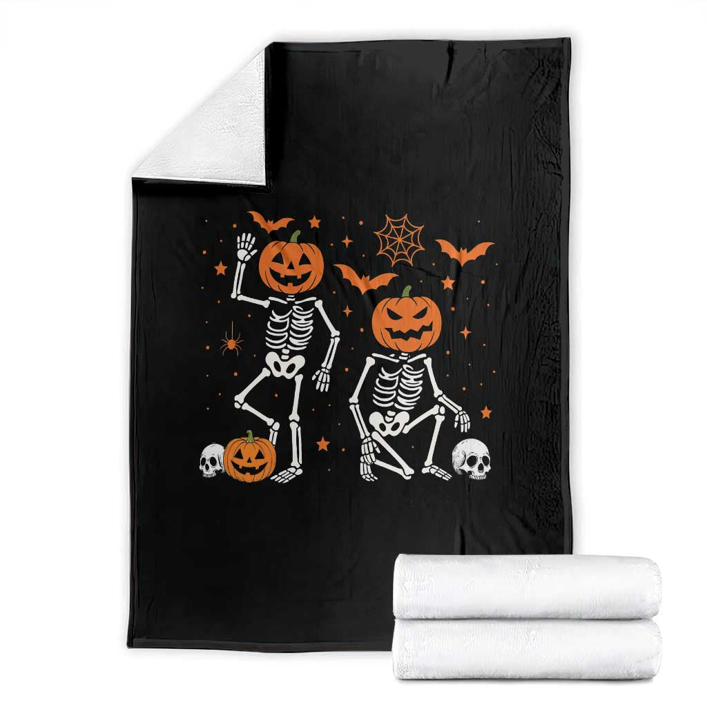 Funny Trump Hallloween Skeleton Pumpkin Political Satire Throw Blanket TS11 Black Print Your Wear