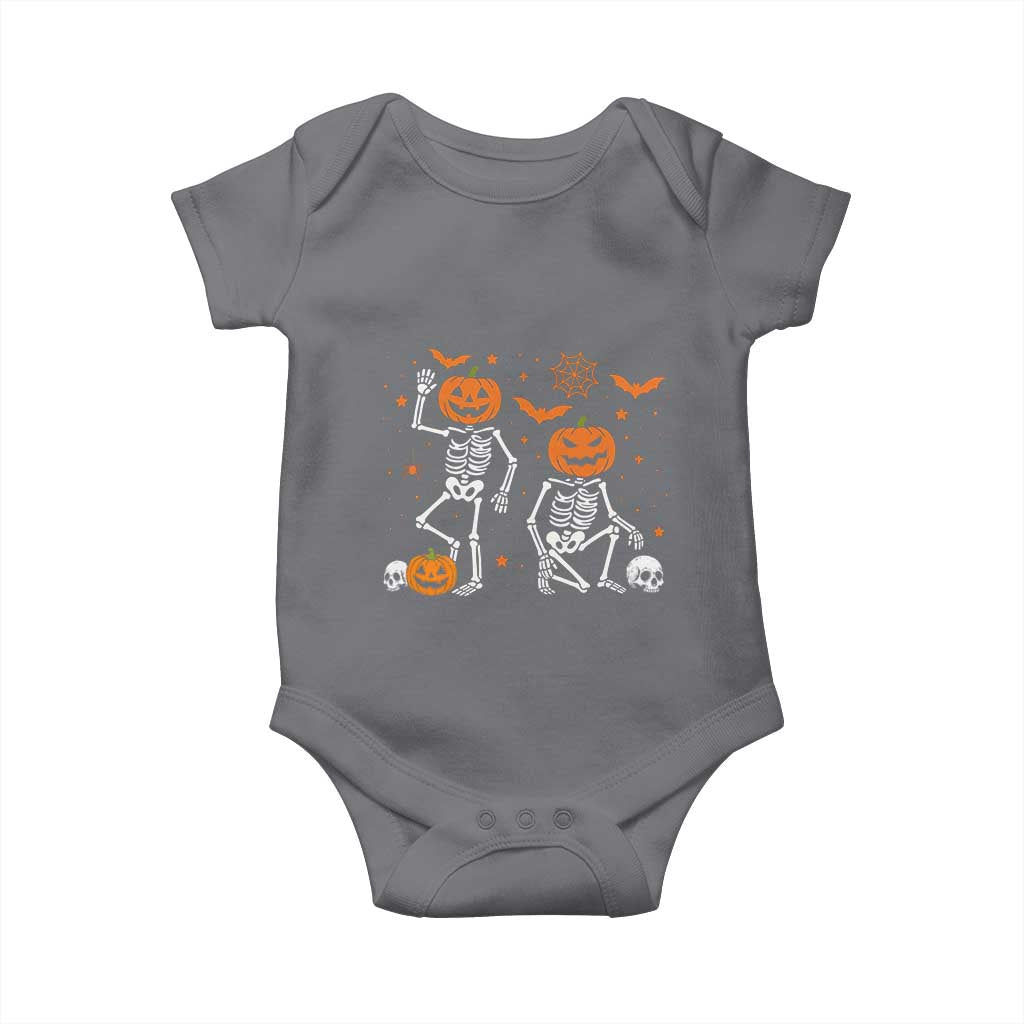 Funny Trump Hallloween Skeleton Pumpkin Political Satire Baby Onesie TS11 Charcoal Print Your Wear
