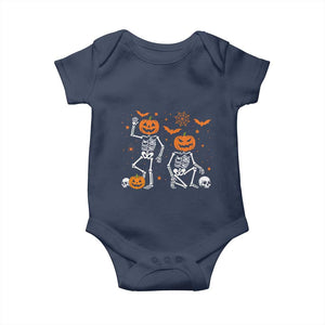 Funny Trump Hallloween Skeleton Pumpkin Political Satire Baby Onesie TS11 Navy Print Your Wear