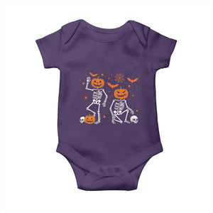 Funny Trump Hallloween Skeleton Pumpkin Political Satire Baby Onesie TS11 Purple Print Your Wear