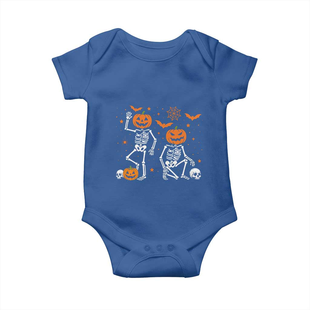 Funny Trump Hallloween Skeleton Pumpkin Political Satire Baby Onesie TS11 Royal Blue Print Your Wear