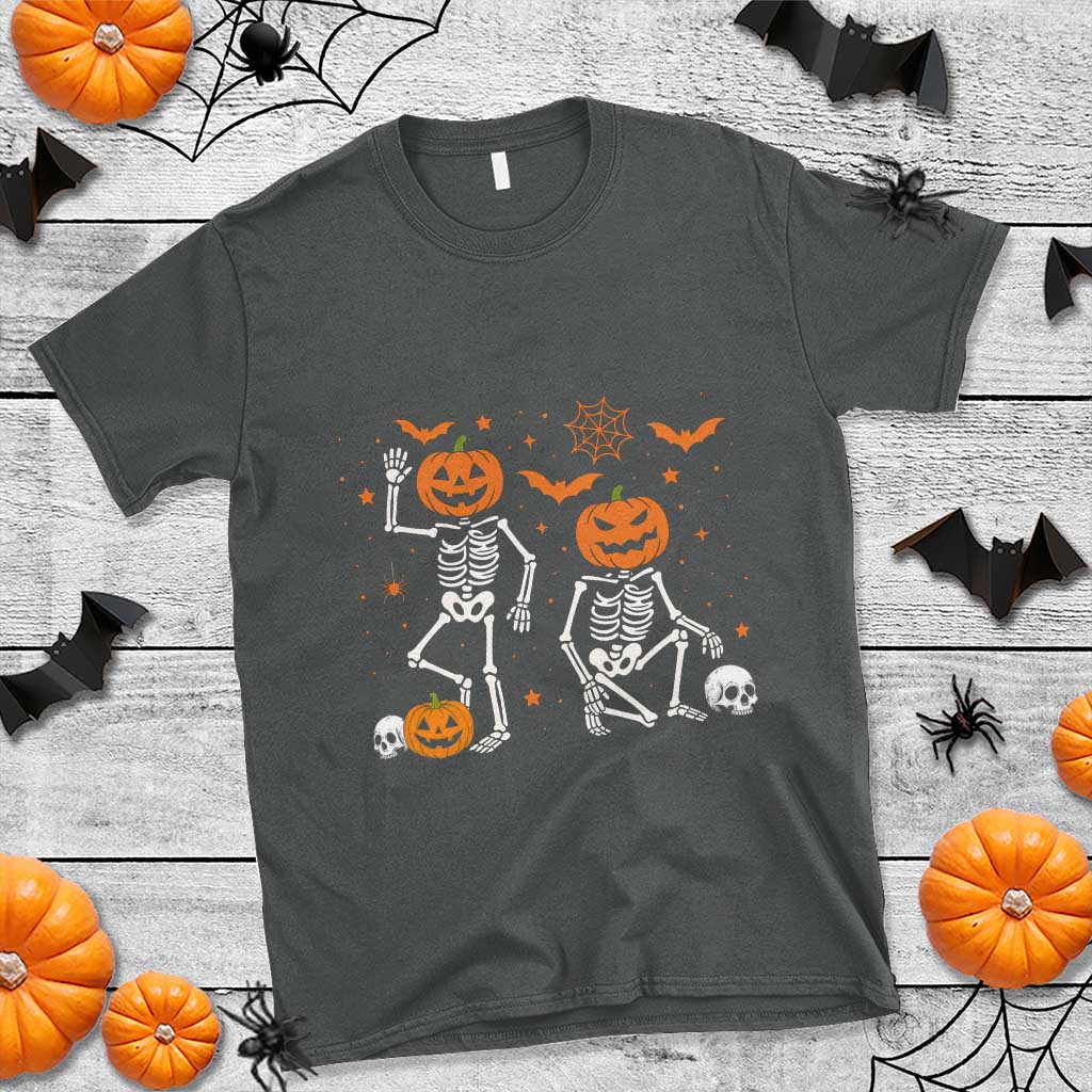 Funny Trump Hallloween Skeleton Pumpkin Political Satire T Shirt TS11 Dark Heather Print Your Wear