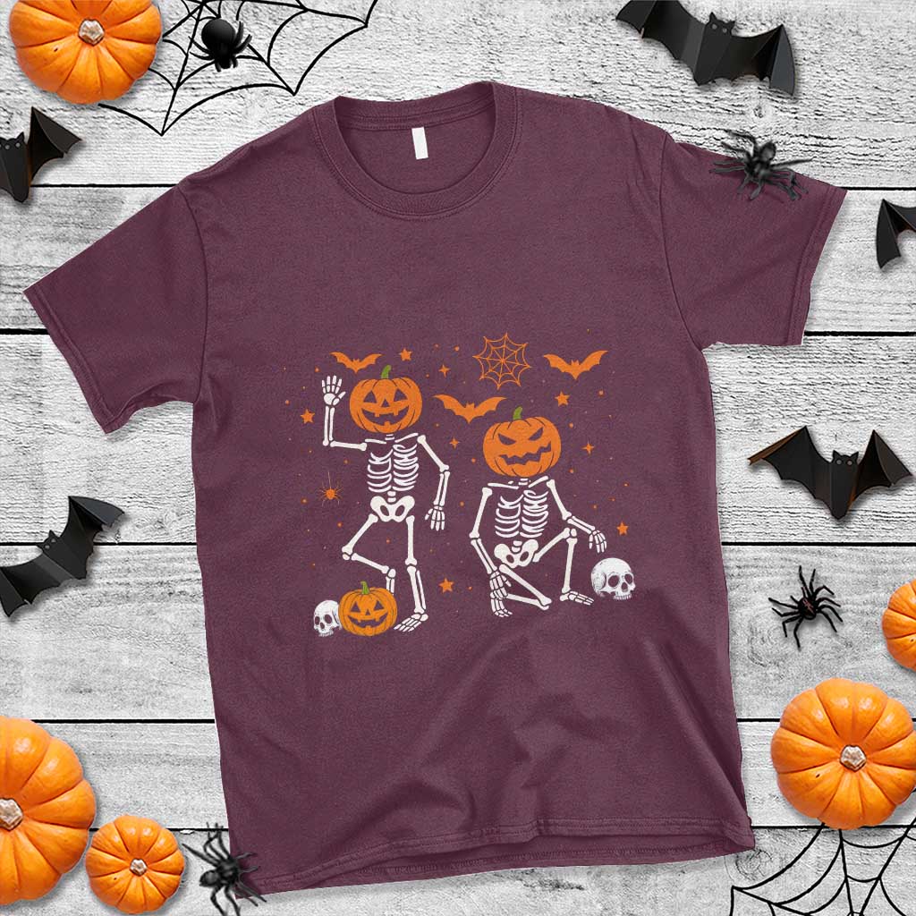 Funny Trump Hallloween Skeleton Pumpkin Political Satire T Shirt TS11 Maroon Print Your Wear