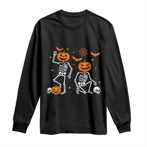 Funny Trump Hallloween Skeleton Pumpkin Political Satire Long Sleeve Shirt TS11 Black Print Your Wear