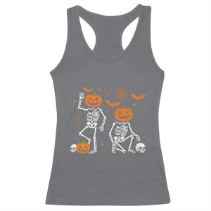 Funny Trump Hallloween Skeleton Pumpkin Political Satire Racerback Tank Top TS11 Charcoal Print Your Wear