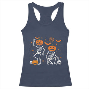 Funny Trump Hallloween Skeleton Pumpkin Political Satire Racerback Tank Top TS11 Navy Print Your Wear