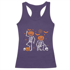 Funny Trump Hallloween Skeleton Pumpkin Political Satire Racerback Tank Top TS11 Purple Print Your Wear